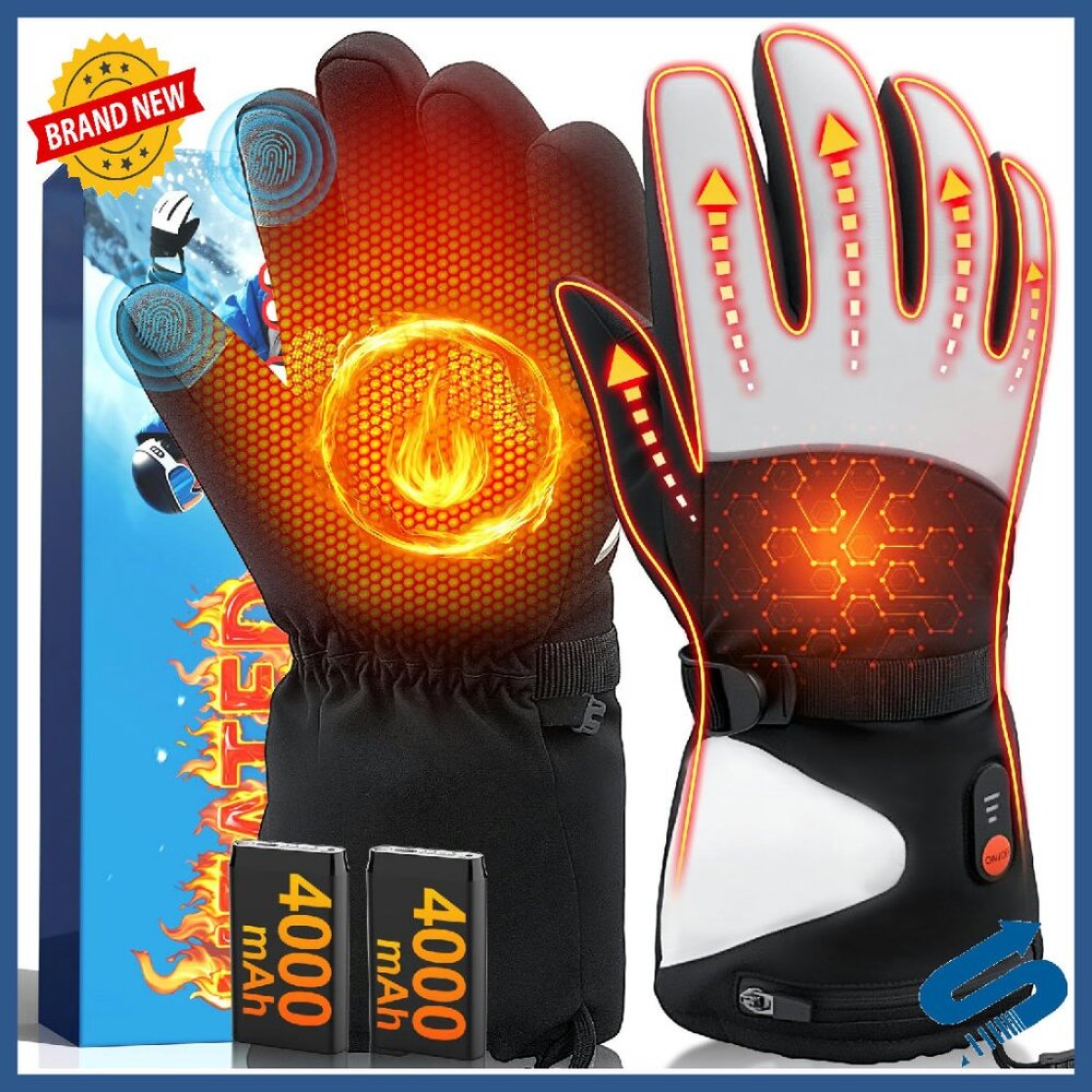 Rechargeable Heated Gloves Touchscreen Waterproof… - image 1